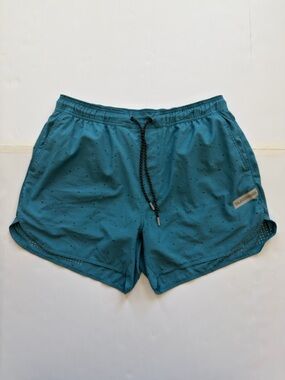 Men's Teal Performance Athletic Shorts with Drawcord